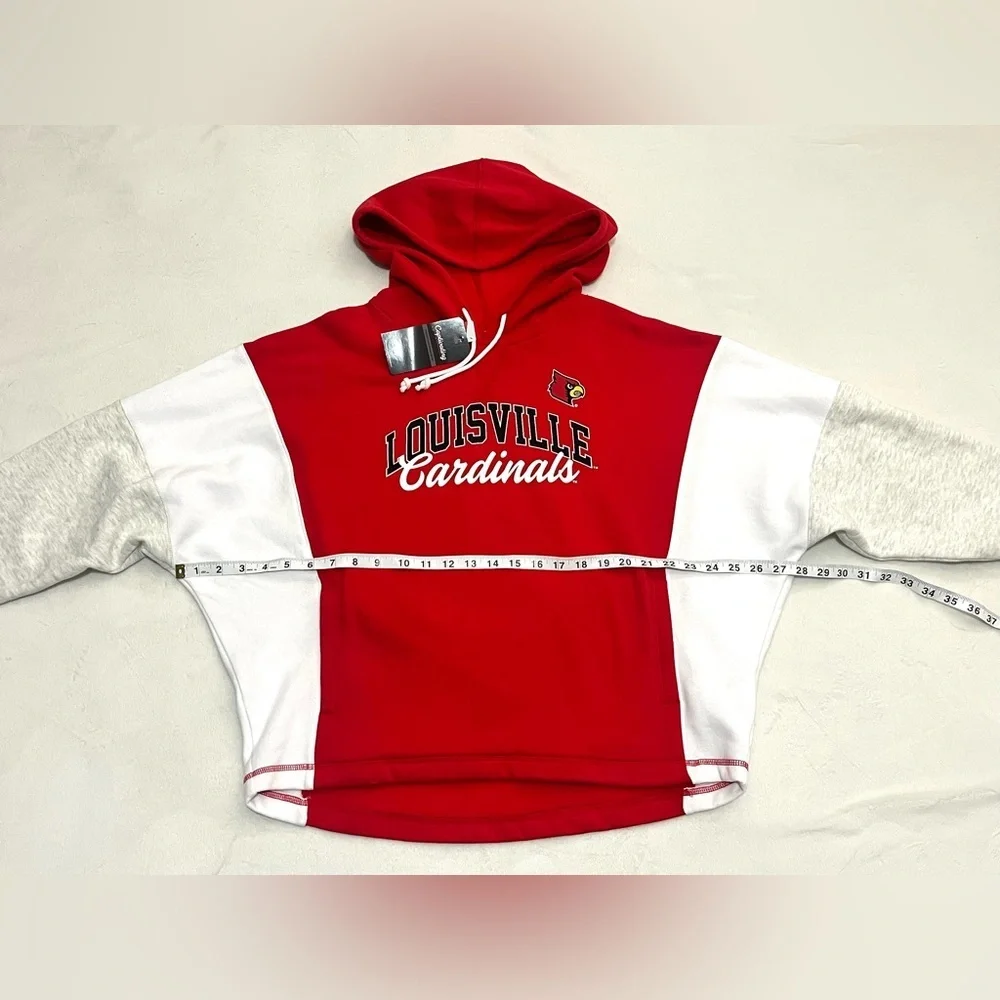 Louisville Cardinals Women’s Captivating Red White Gray Hoodie Sweatshirt